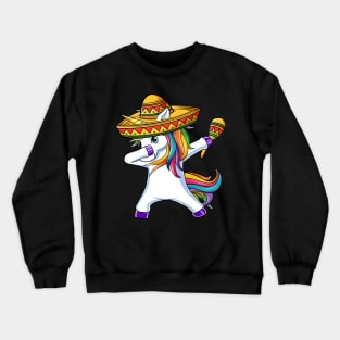 Dabbing Unicorn Rainbow Dab Dance Sombrero Crewneck Sweatshirt